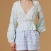 Tops Thierry Colson | Zoran Blouse - Optical Pleats - Mint