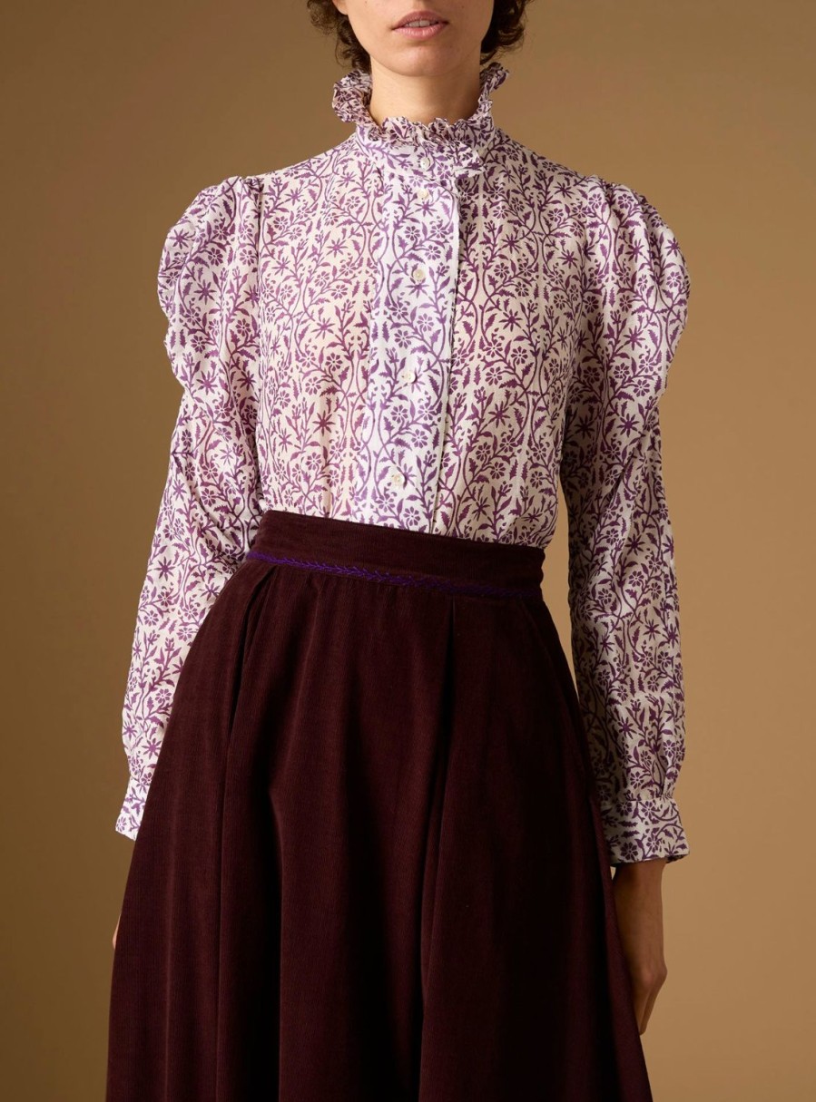 Tops Thierry Colson | Wind Blouse - Paper Cut Print Magic Purple