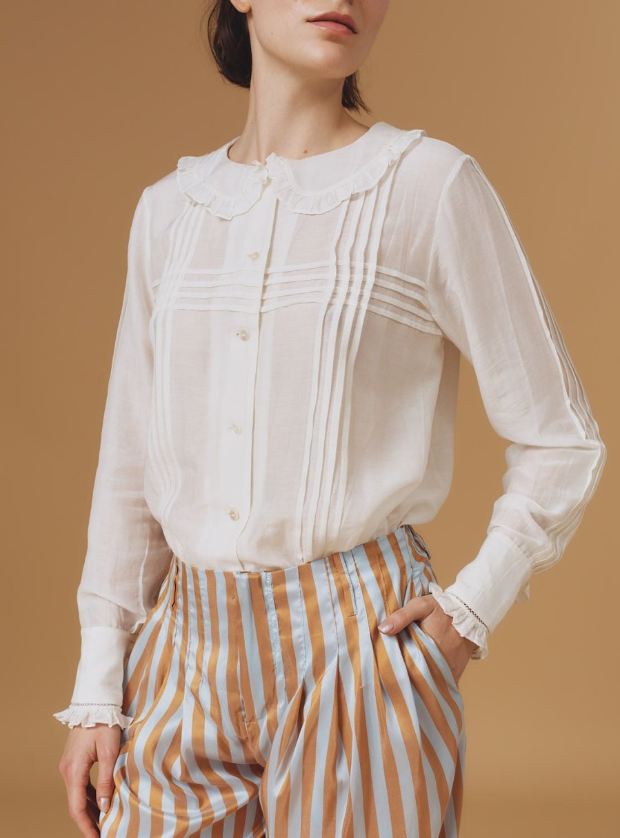 Tops Thierry Colson | Zulaika Blouse - Boutis Off White