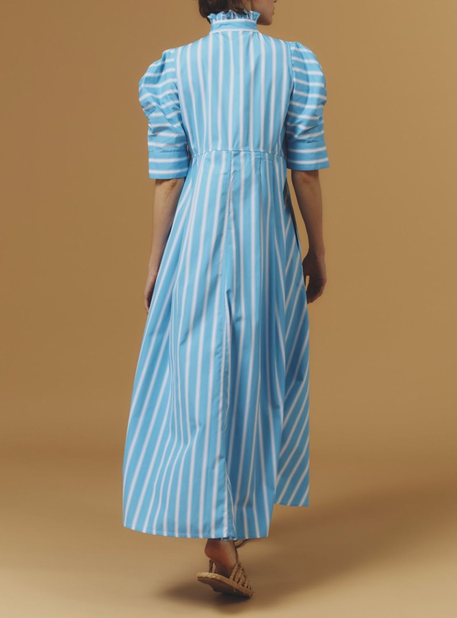 Dresses Thierry Colson | Venetia Dress - Downing Poplin Azur