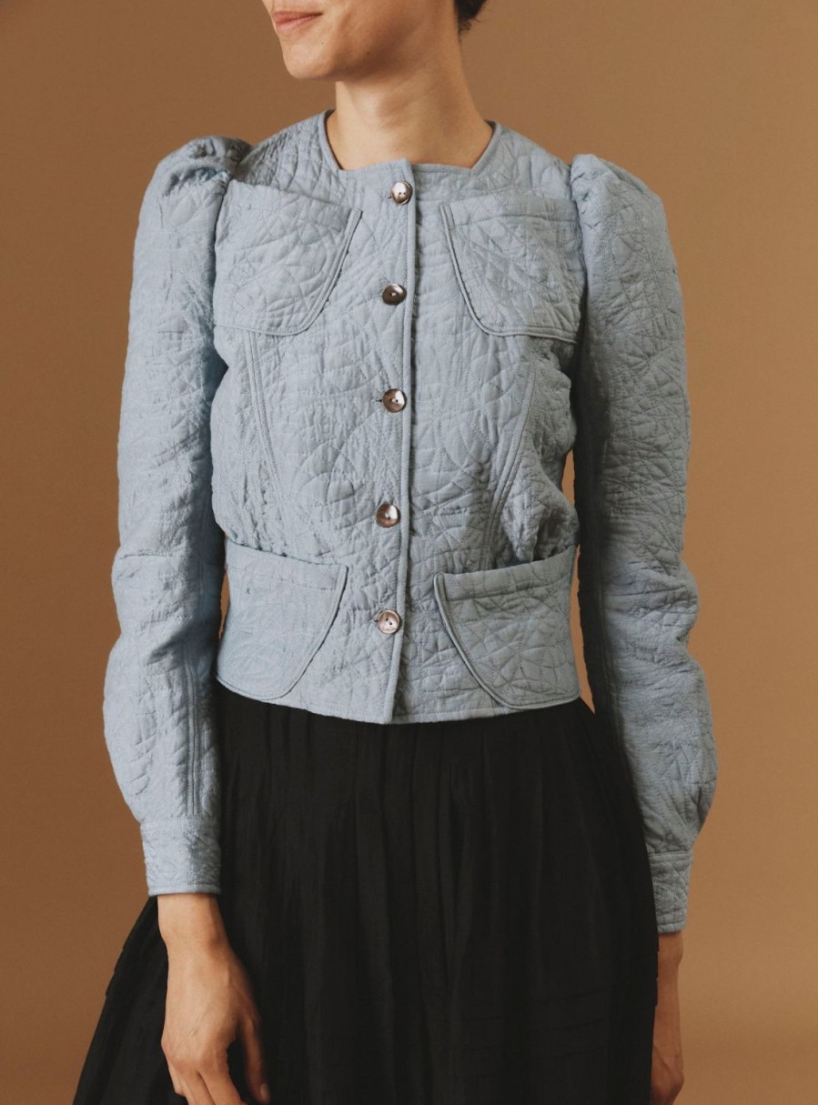 Tops Thierry Colson | Arabella Jacket - Boutis Blue / Grey