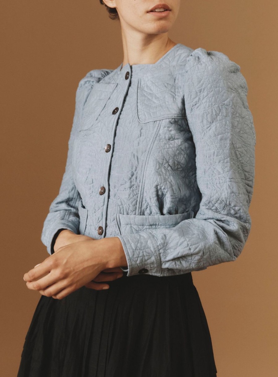 Tops Thierry Colson | Arabella Jacket - Boutis Blue / Grey