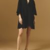 Dresses Thierry Colson | Rachel Mini Kaftan - Barocco Scallops Black