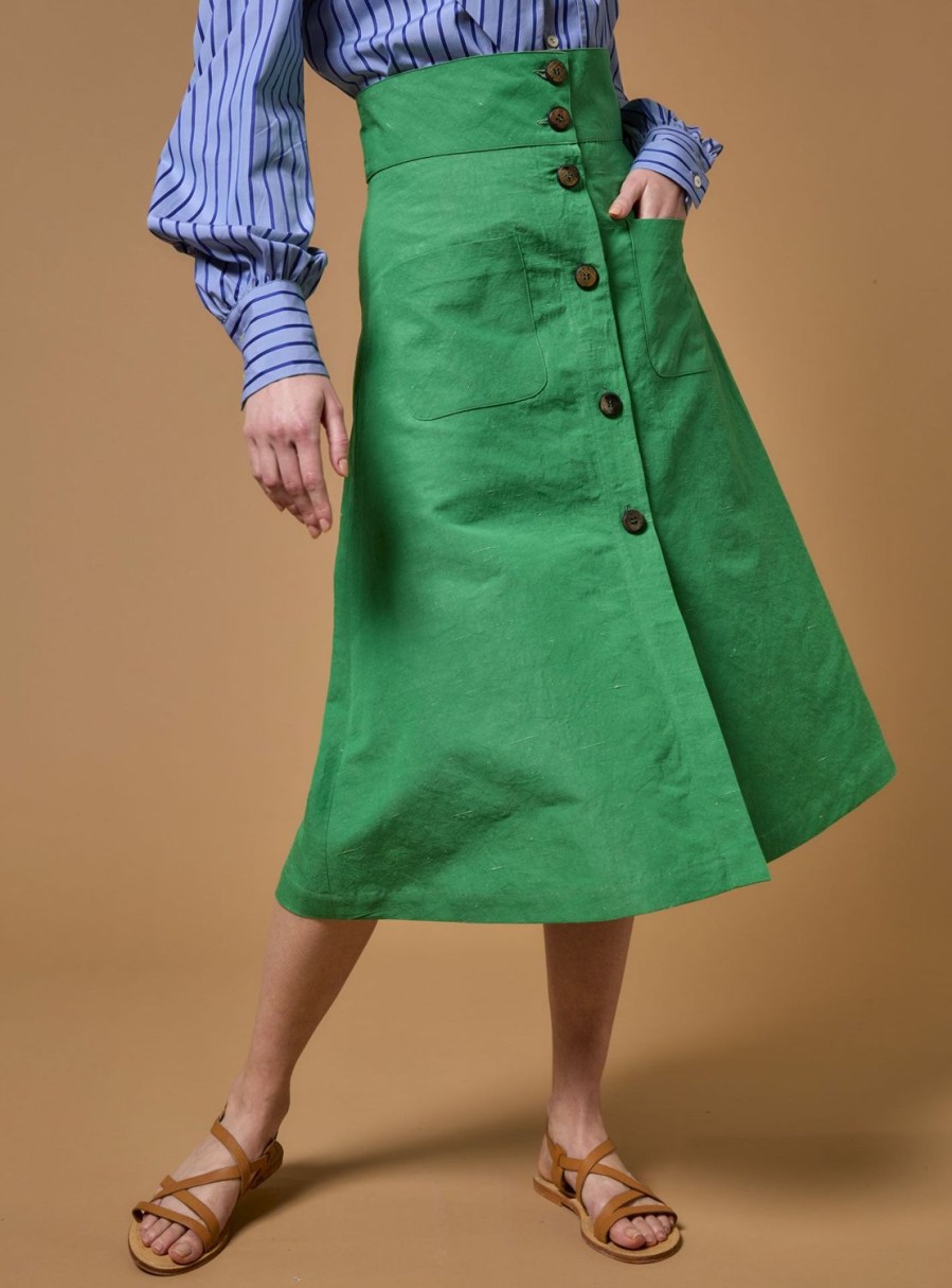 Skirts Thierry Colson | Yardley Skirt - The Gentle Gardener Grass Lining Bubblegum