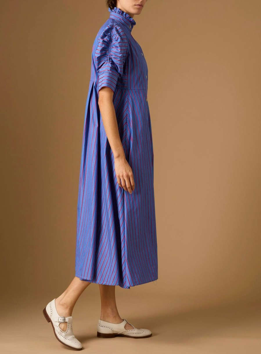 Dresses Thierry Colson | Venetia Dress - County - Bluet / Cherry Stripes Bluet Cherry Stripes