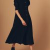 Dresses Thierry Colson | Venetia Dress - Plain Corduroy Black