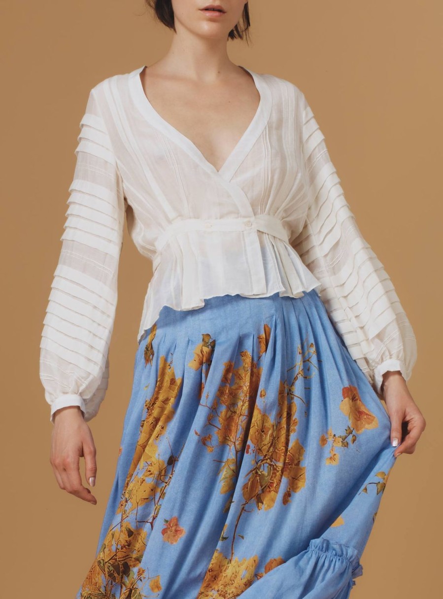 Tops Thierry Colson | Zoran Blouse - Optical Pleats - Off White