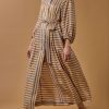 Dresses Thierry Colson | Yvonne Long Dress - Bouboulina Stripes - Brandy