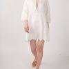 Dresses Thierry Colson | Rachel Mini Kaftan - Barocco Scallops Off White