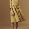 Dresses Thierry Colson | Amalia Linen Dress - Provencal Mignardises Yellow / Magenta