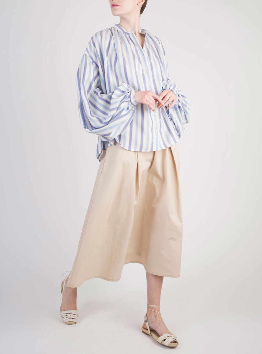 Tops Thierry Colson | Slava Blouse - Stripes Ottoman Blue Sky & Navy