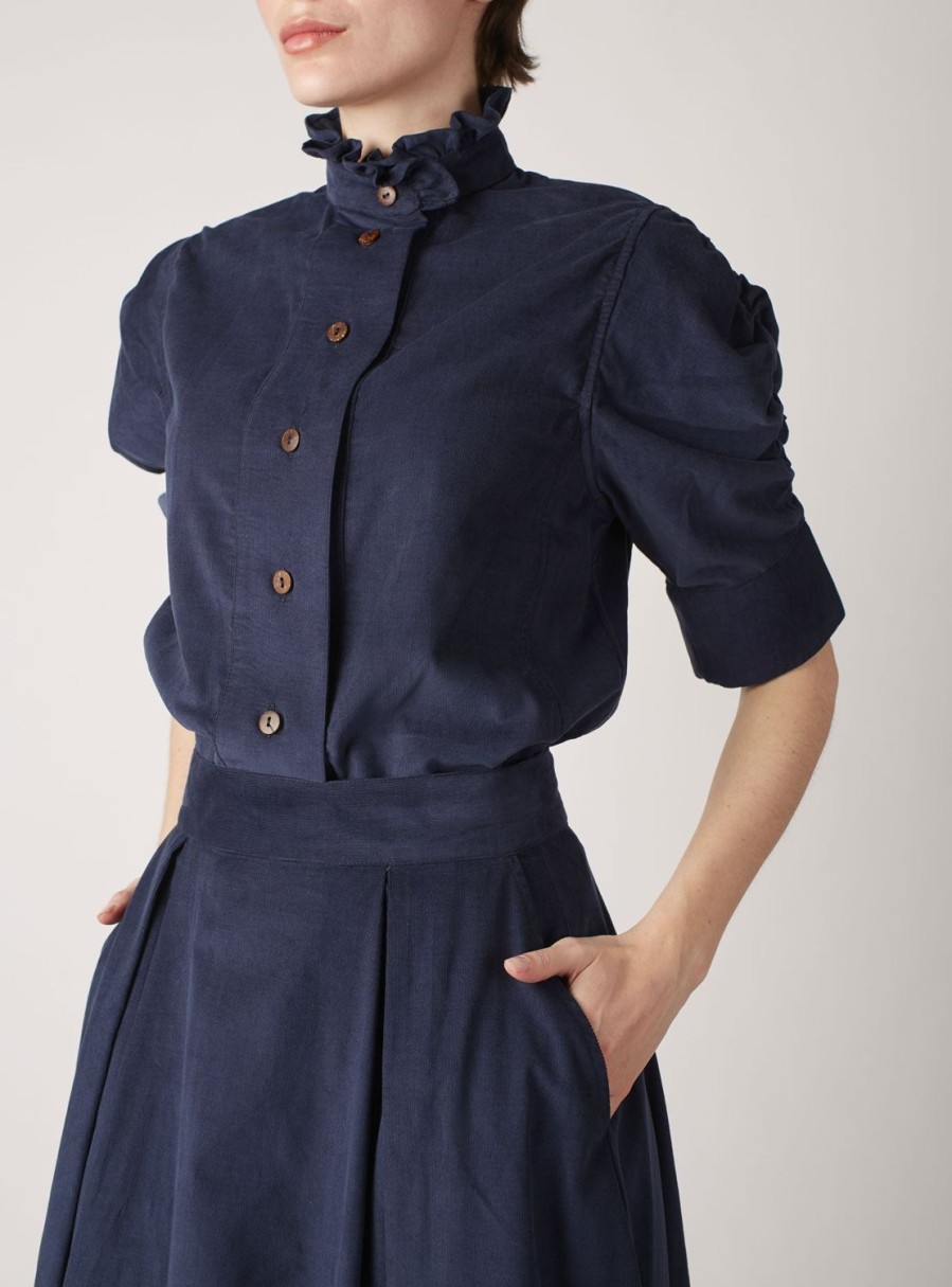 Tops Thierry Colson | Vita Corduroy Shirt Prussian Blue