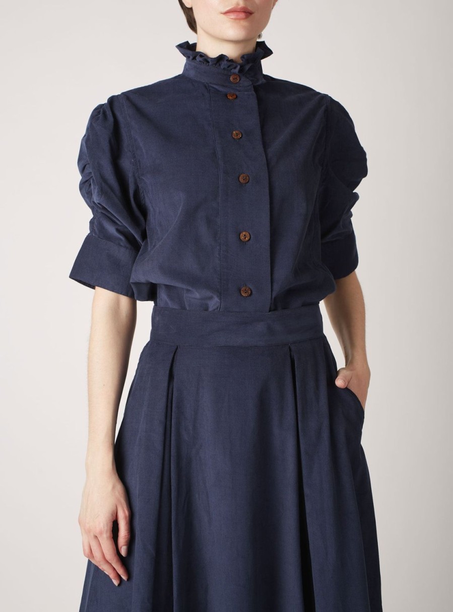 Tops Thierry Colson | Vita Corduroy Shirt Prussian Blue