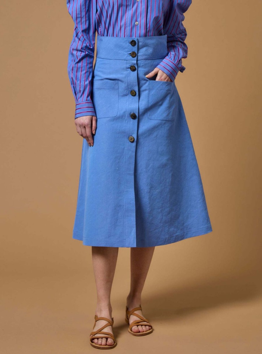 Skirts Thierry Colson | Yardley Skirt - The Gentle Gardener Bluet Lining Grass