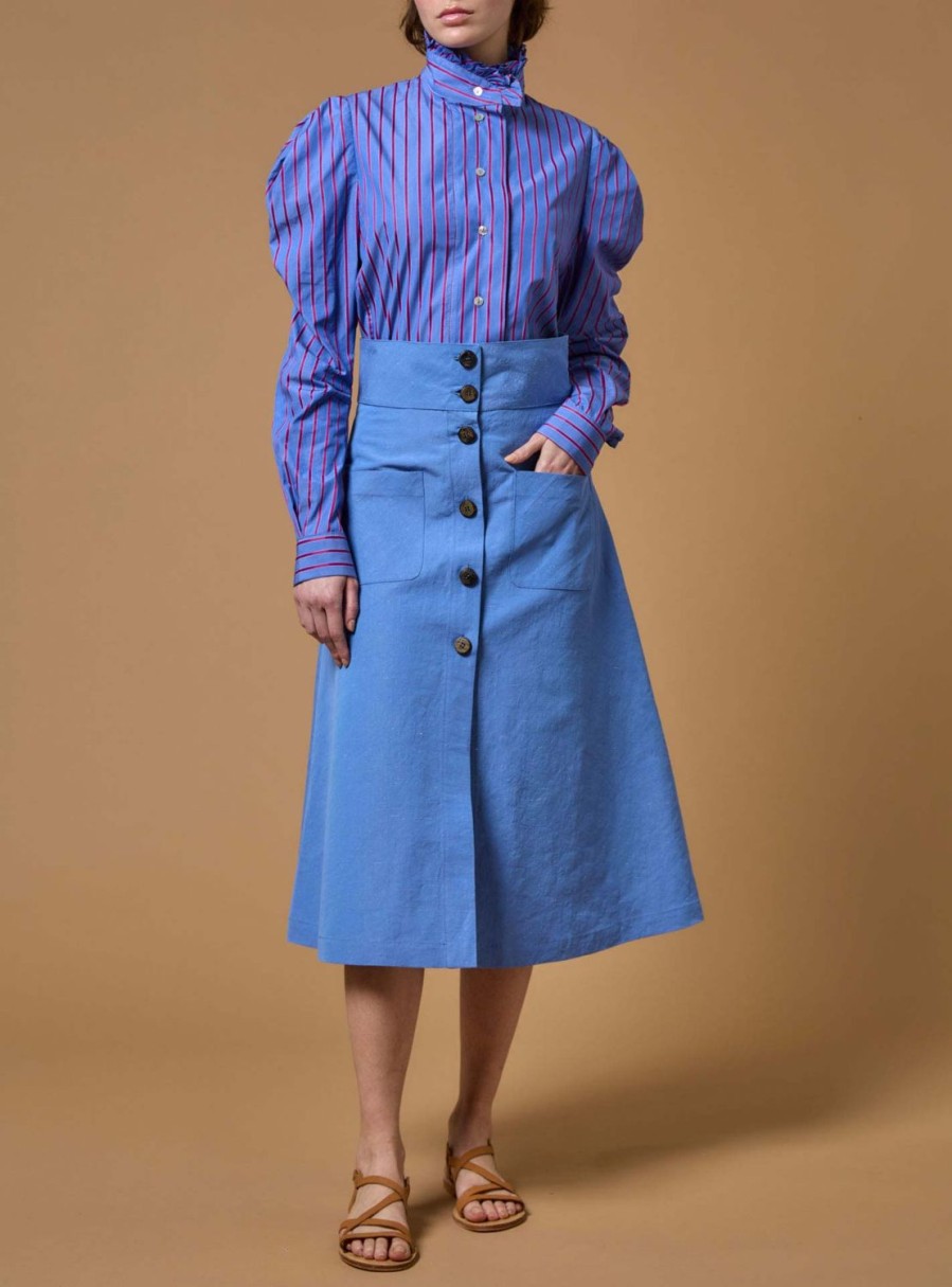 Skirts Thierry Colson | Yardley Skirt - The Gentle Gardener Bluet Lining Grass