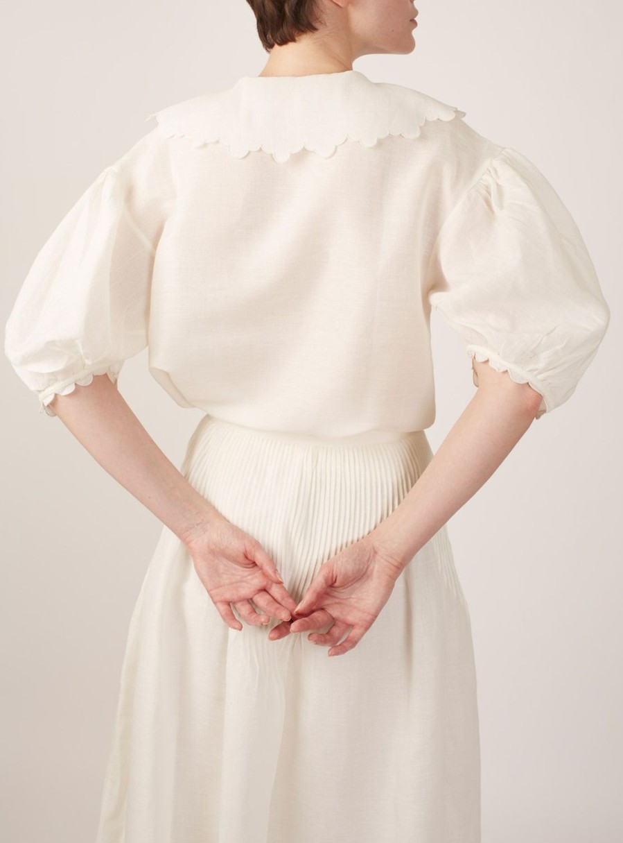 Tops Thierry Colson | Vanina Blouse - Barocco Scallops Off White