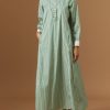 Dresses Thierry Colson | Victoria Long Mayfair Stripes - Green / Pea Green / White