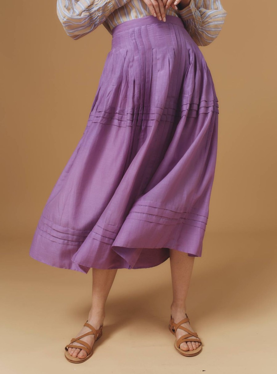 Skirts Thierry Colson | Zazou Skirt - Optical Pleats Wisteria