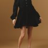 Dresses Thierry Colson | Zawah Mini Dress - Chanderi Applique Black