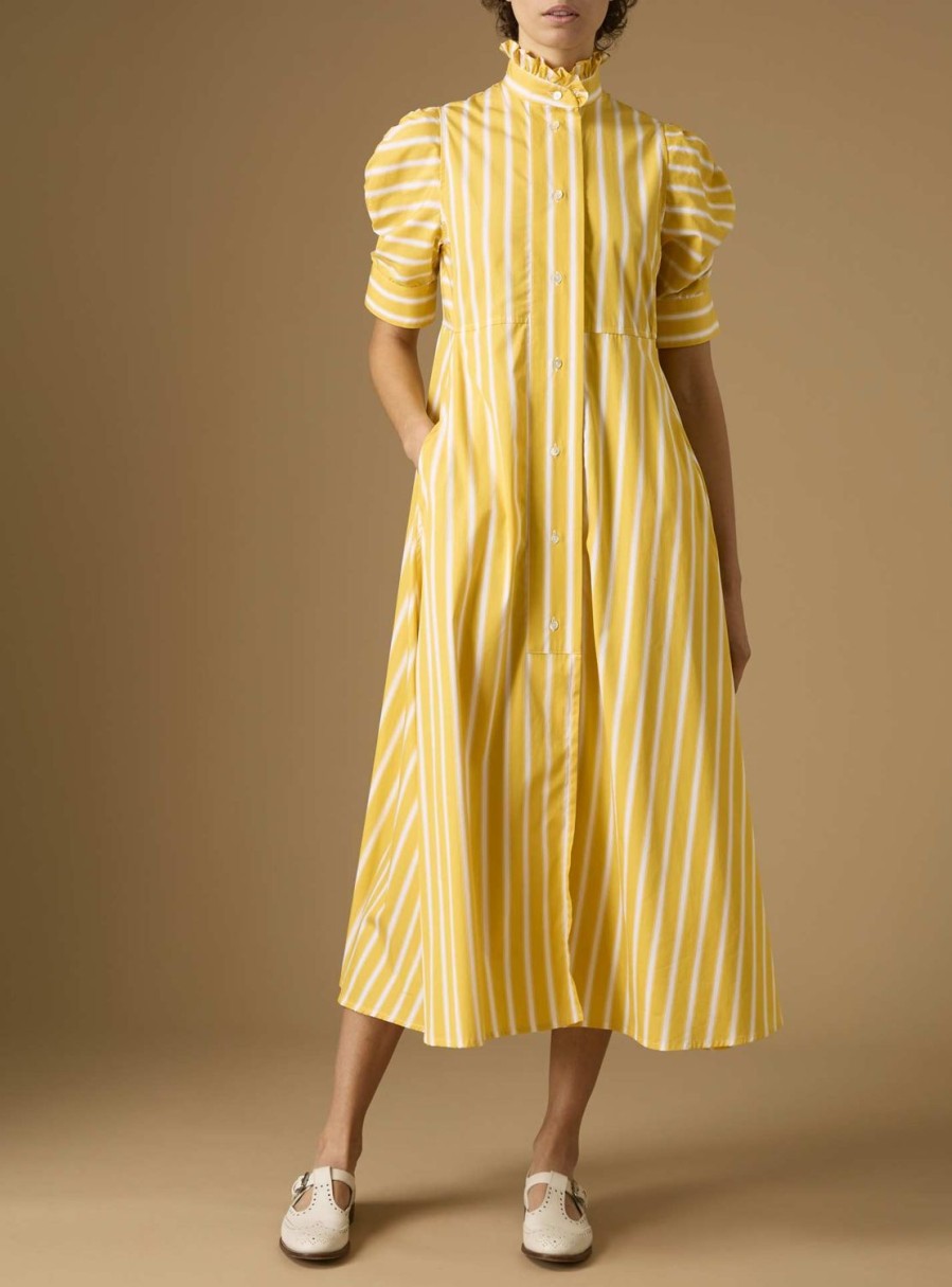 Dresses Thierry Colson | Venetia Dress - Downing Poplin Yellow