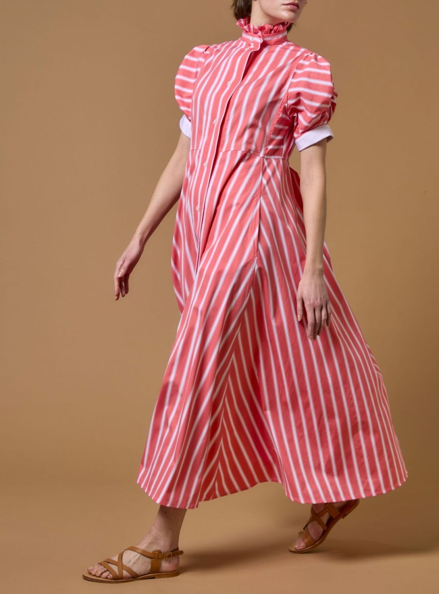 Dresses Thierry Colson | Venetia Dress - Downing Poplin Coral