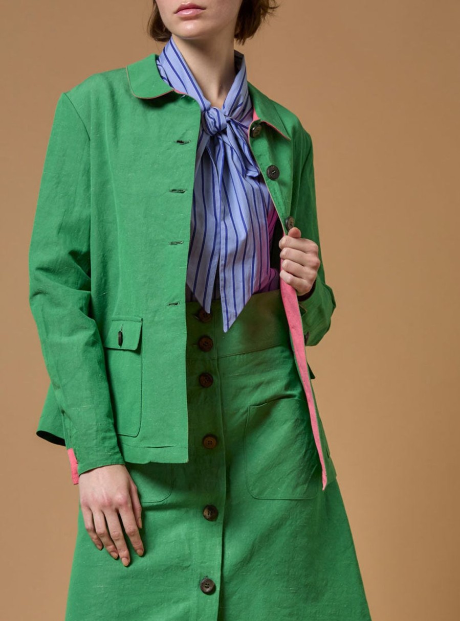 Tops Thierry Colson | Khan Jacket - The Gentle Gardener Grass Lining Bubblegum