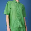 Tops Thierry Colson | Betty Shirt - Gipsy Embroidery Veridian Green