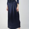 Skirts Thierry Colson | Ylang Skirt Long - Silk - Night Blue