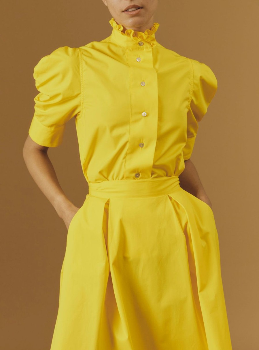 Tops Thierry Colson | Vita Blouse - Plain Poplin Yellow