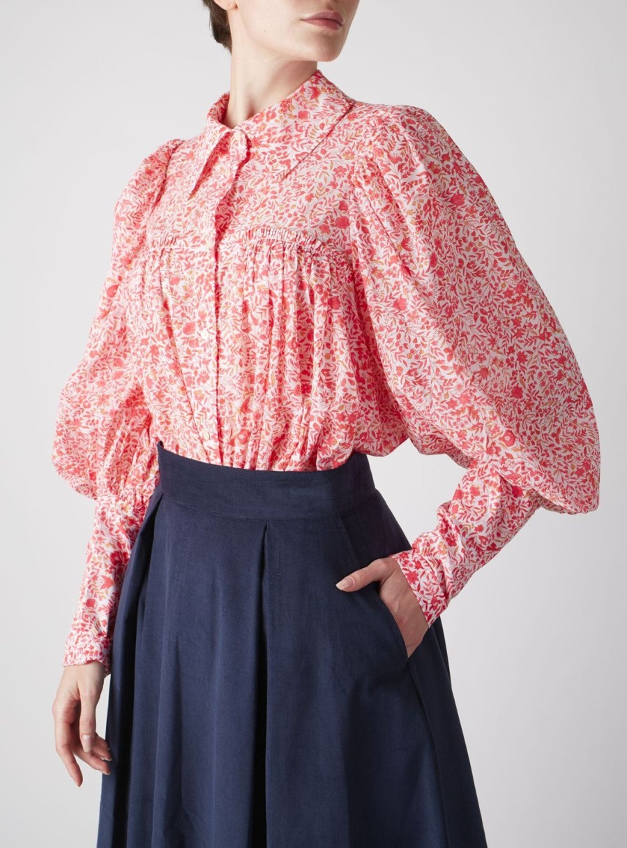 Tops Thierry Colson | Wallis Floral Jaal Blouse Raspberry