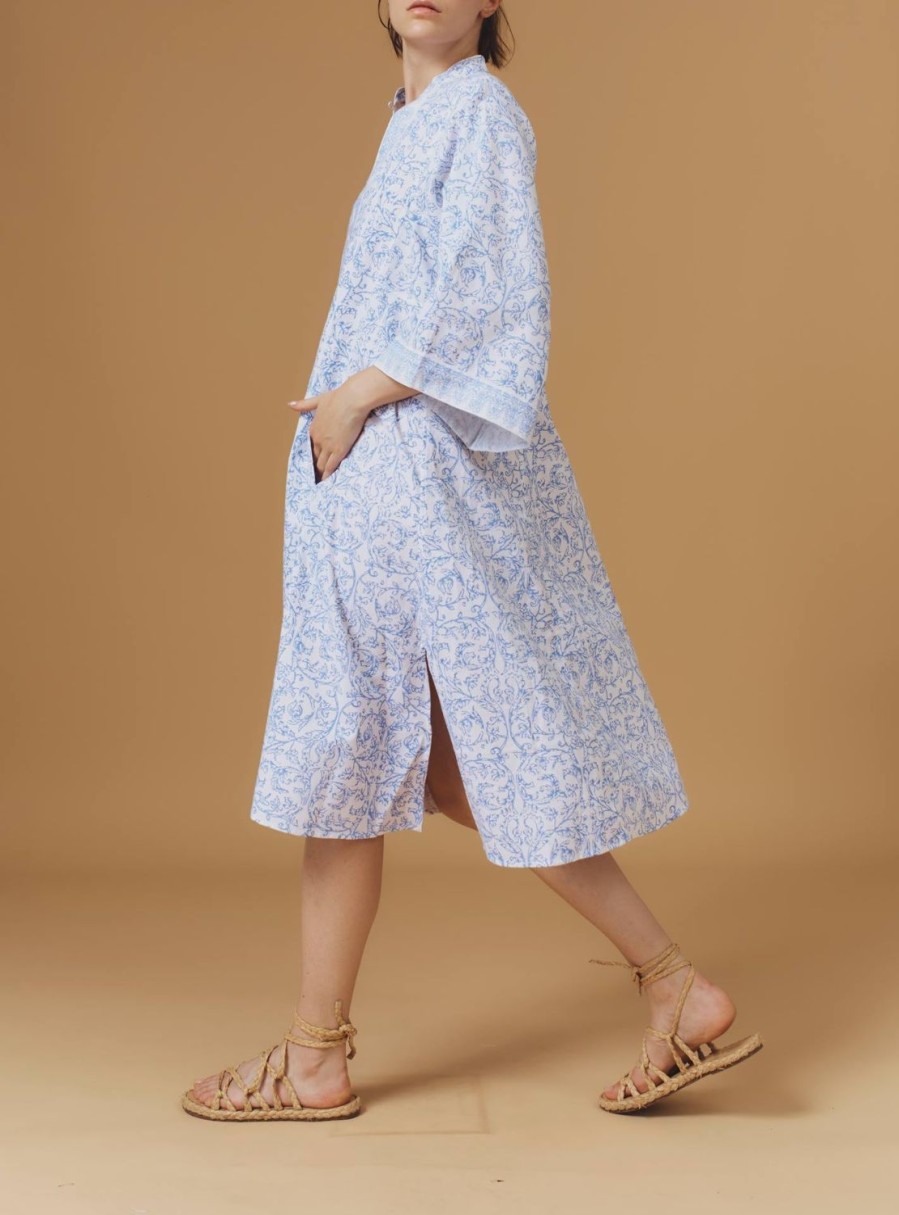 Dresses Thierry Colson | Rachel Mini Kaftan - Evora Print Baby Lavender