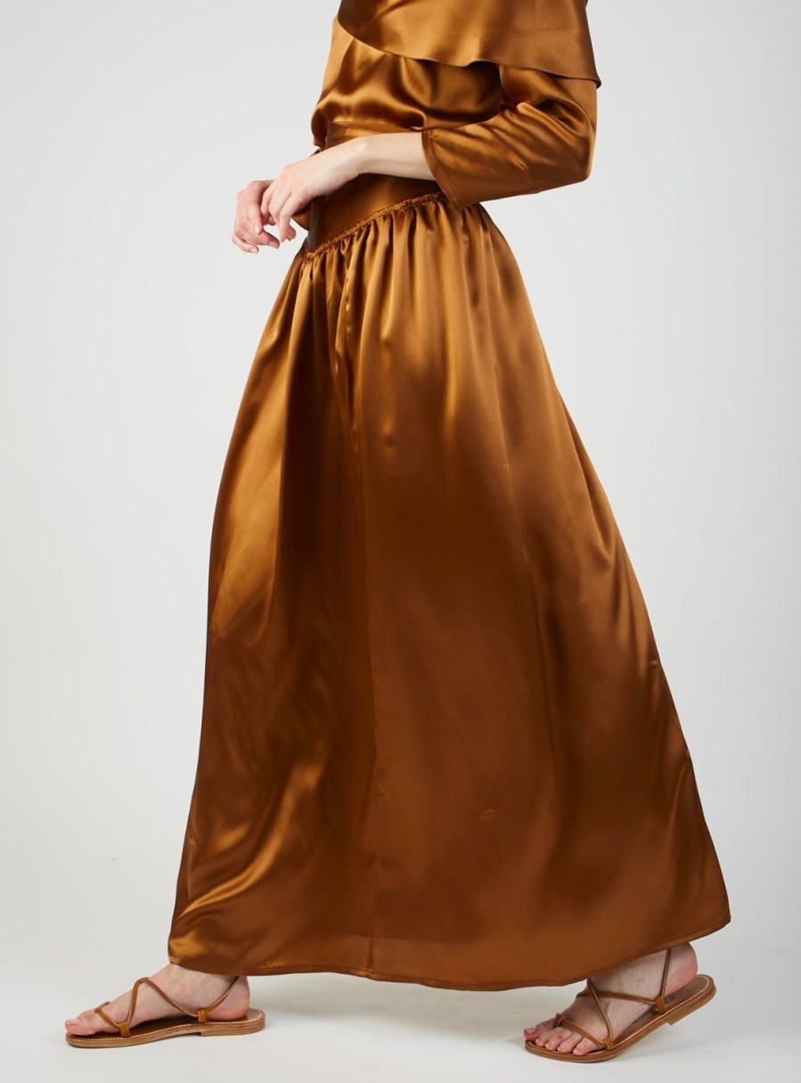 Skirts Thierry Colson | Ylang Skirt Long - Silk - Copper