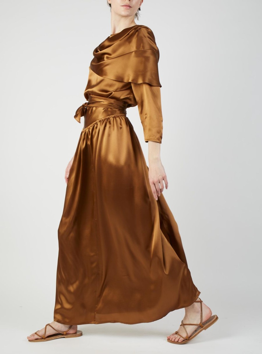 Skirts Thierry Colson | Ylang Skirt Long - Silk - Copper