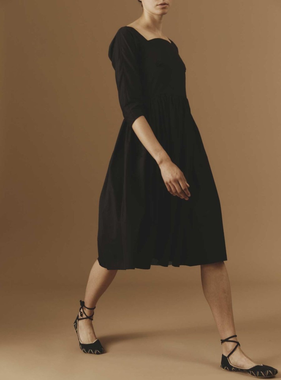 Dresses Thierry Colson | Amalia Dress - Plain Poplin Black