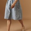 Skirts Thierry Colson | Riviera Skirt - Boutis - Blue/Grey Blue / Grey