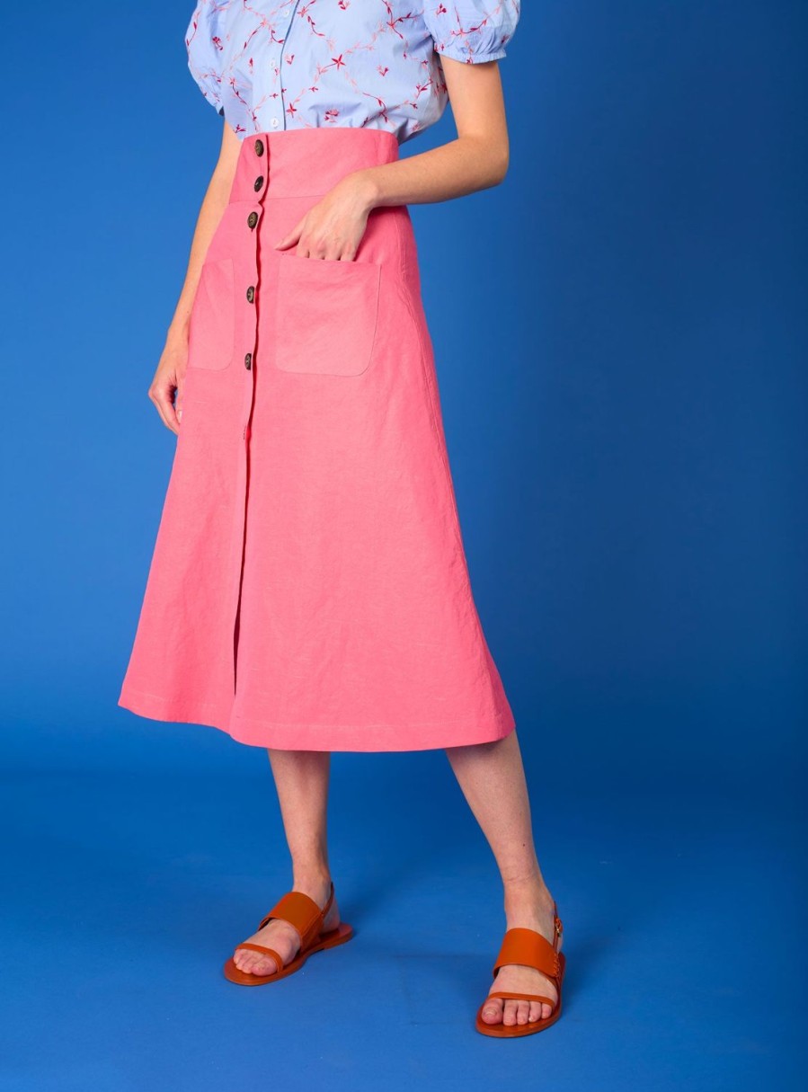 Skirts Thierry Colson | Yardley Skirt - The Gentle Gardener Bubblegum Lining Bluet