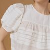 Tops Thierry Colson | Olympia Top - Optical Pleats Off White