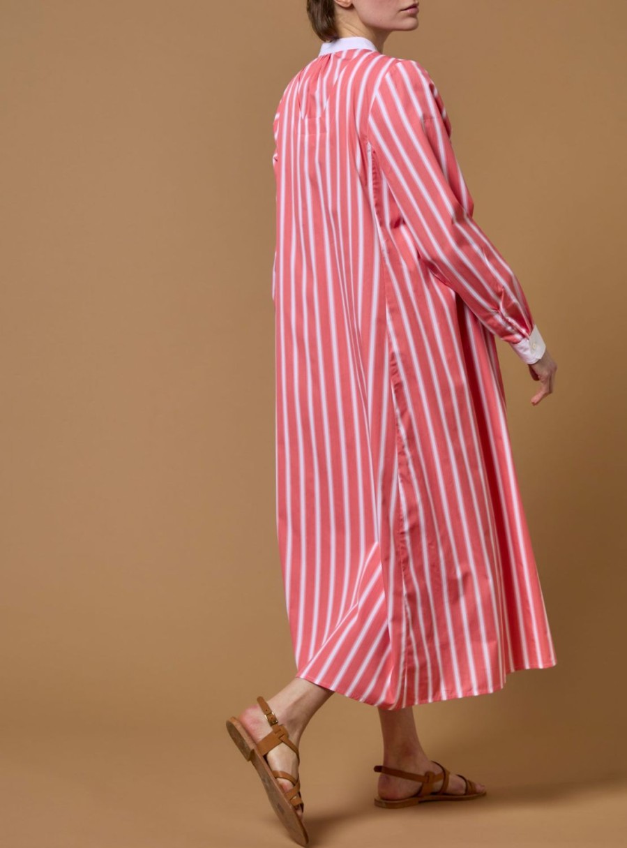 Dresses Thierry Colson | Victoria Kaftan - Downing Poplin Coral