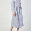 Dresses Thierry Colson | Wilda Poplin Shirt Dress - Floral Stripes Blue & Orange