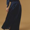 Skirts Thierry Colson | Silvana Skirt Long - Silk Night Blue