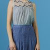 Tops Thierry Colson | Zuned Top - Glitter Zig-Zag Embroidery Blue / Coral