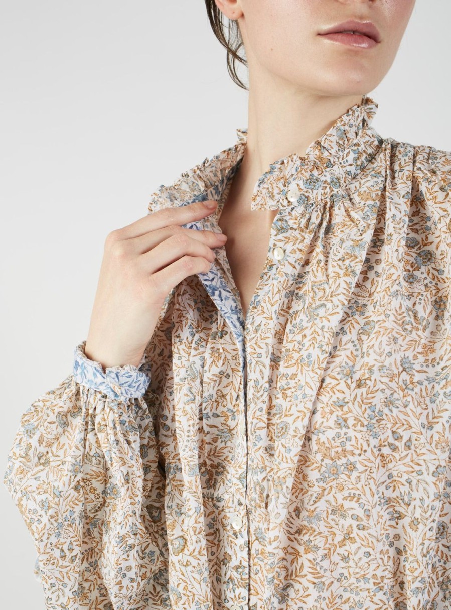 Tops Thierry Colson | Slava Blouse - Floral Jaal Multico Petrol