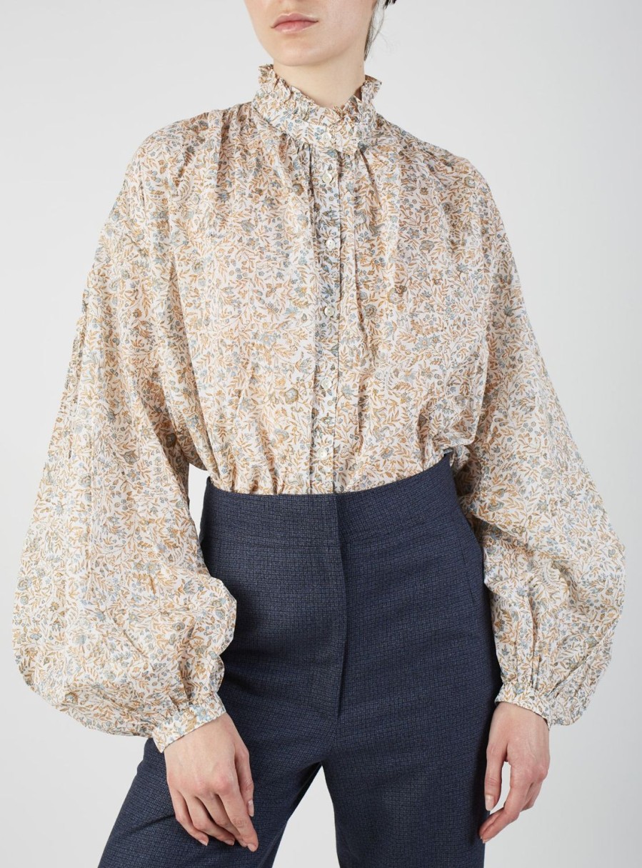 Tops Thierry Colson | Slava Blouse - Floral Jaal Multico Petrol