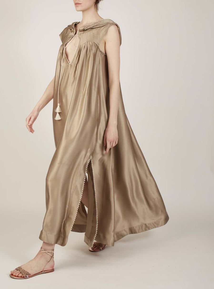 Dresses Thierry Colson | Eden Kaftan - Silk Champagne