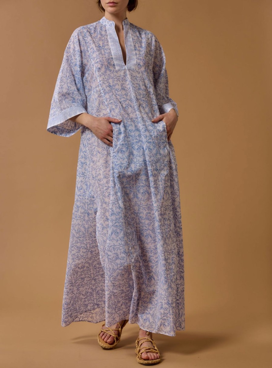 Dresses Thierry Colson | Rachel Long Kaftan - Evora Print Baby Lavender