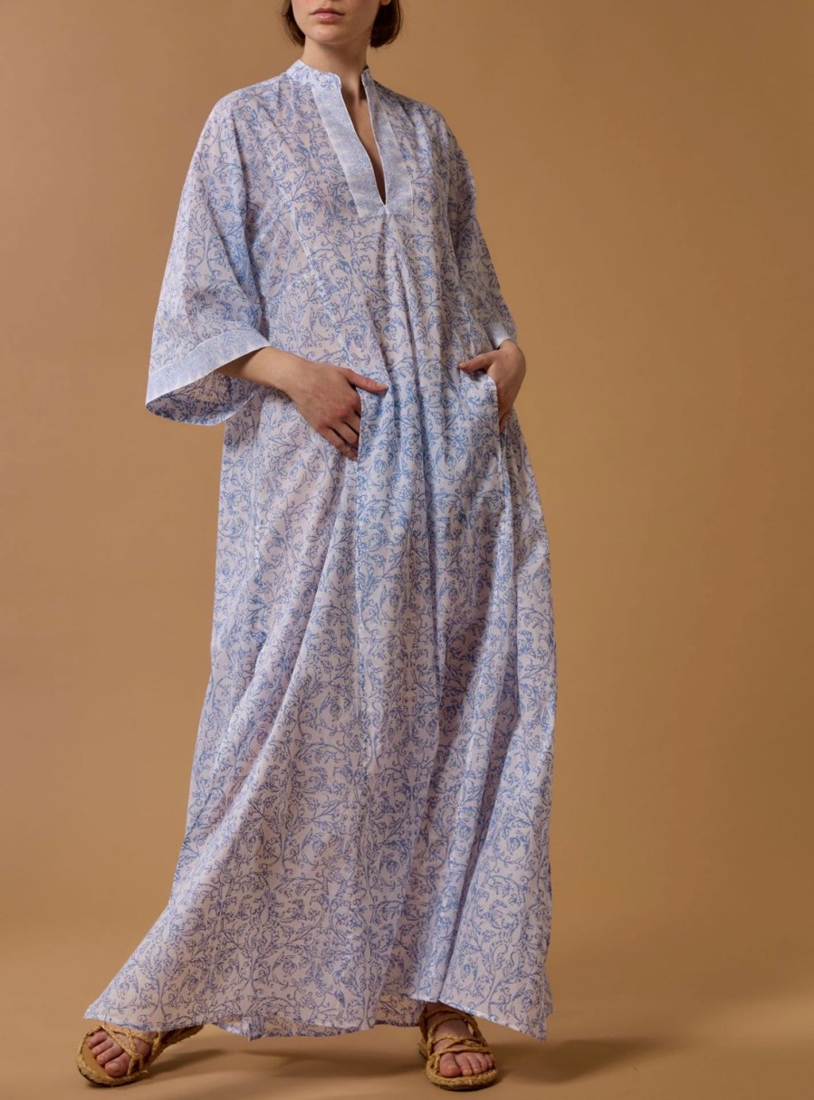 Dresses Thierry Colson | Rachel Long Kaftan - Evora Print Baby Lavender