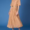 Skirts Thierry Colson | Verde Skirt & Obi Belt - Gipsy Embroidery Sand Rose