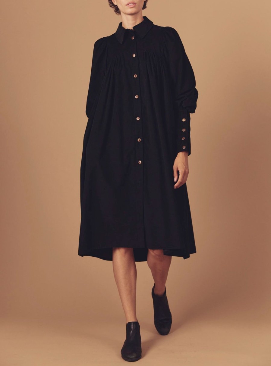 Dresses Thierry Colson | Wendy Dress - Plain Corduroy Black