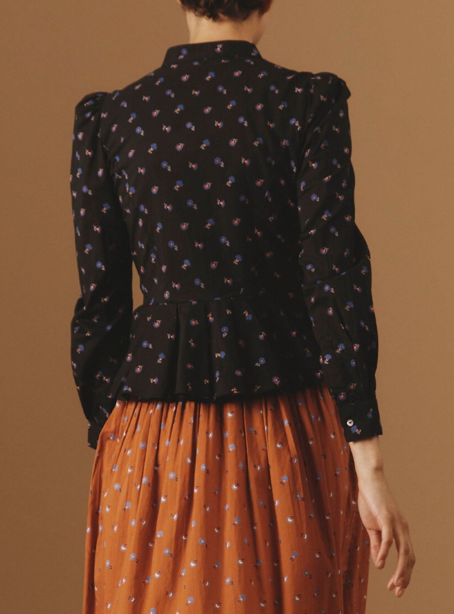 Tops Thierry Colson | Alix Blouse - Carnation Print Black