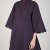 Dresses Thierry Colson | Rachel Mini Kaftan - Barocco Scallops Navy